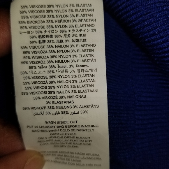 Michael Kors blue long sleeve dress with black MK accents - Picture 4 of 9